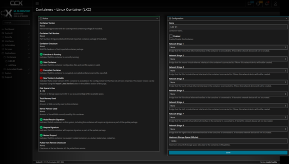 SystemX application containers