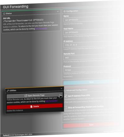 SystemX GUI forwarding